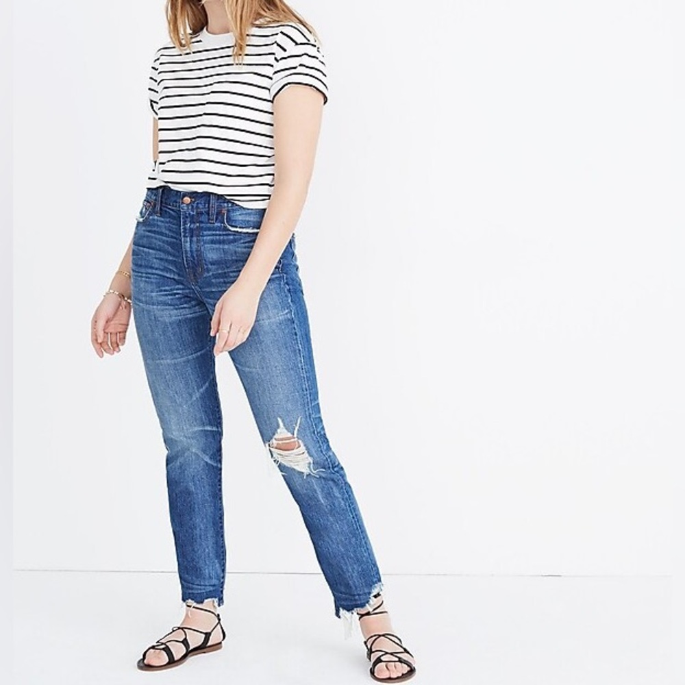 Madewell The Perfect Summer Jean: Destructed Edition, Robinson Wash | Sz 28 P